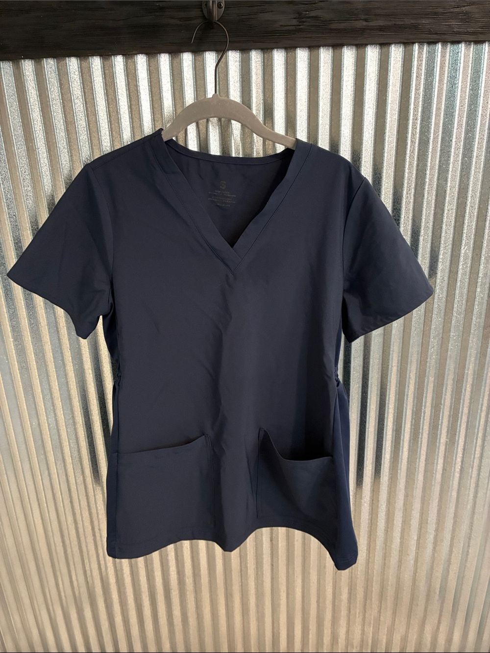 Women’s Maternity V-Neck Scrub Top in Navy